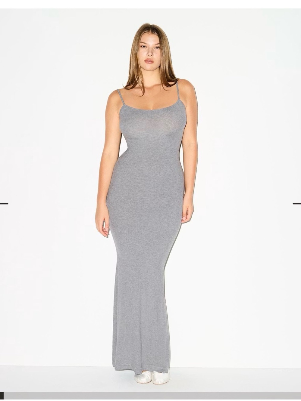 SKIMS Soft Lounge Slate Scoop Neck Slip Dress